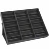 Brillendoos - 18 vakken - Zwart met zwarte binnenkant - brillen opbergen
