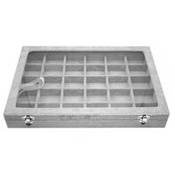 Jewelry box 30 compartments Gray with lid