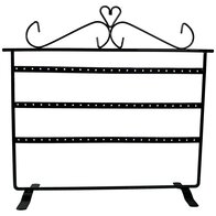 Earring rack - Black 33 pairs - 32x9x28,5cm - Metal