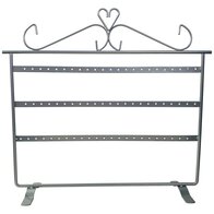 Earring rack - Silver gray - 33 pairs - 32x9x28,5cm - Metal