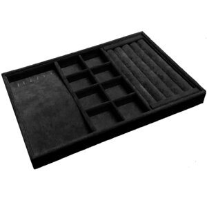 Sieradendoos gecombineerd - zwart - 35x24x3 cm - zonder deksel 